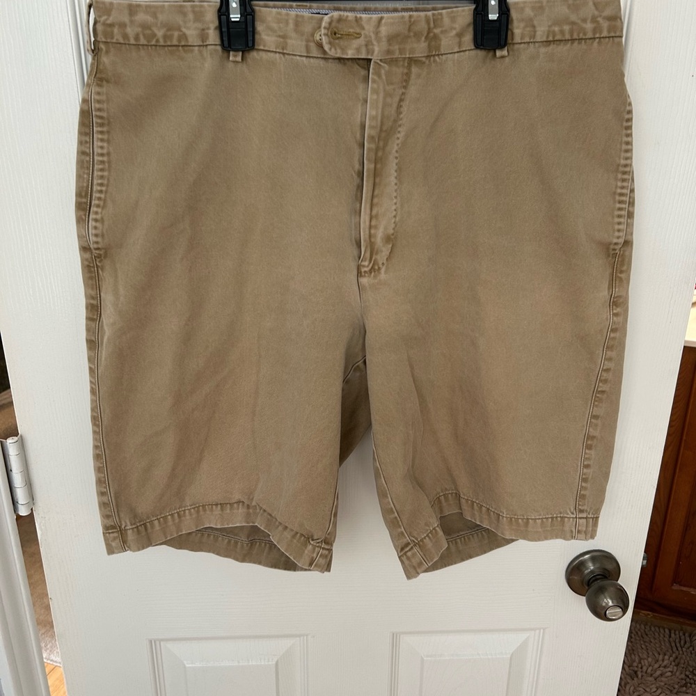 Peter Millar Tan Flat Front Shorts